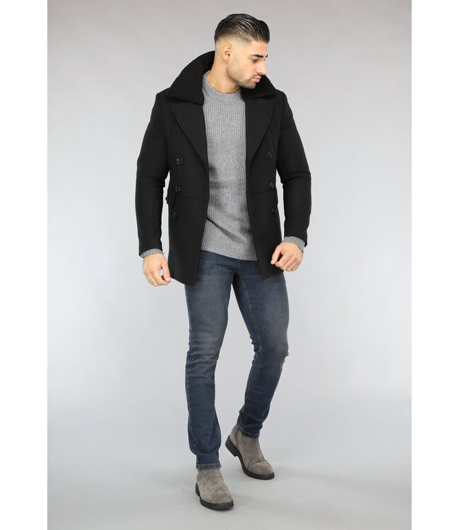 Zwarte Heren Trenchcoat Najaar Jas