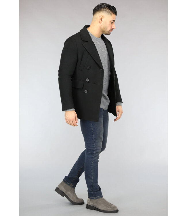 Zwarte Heren Trenchcoat Najaar Jas