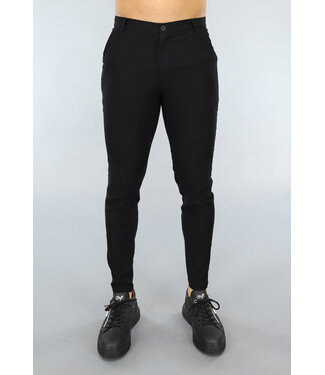 Zwarte Heren Pantalon met Sierzakken