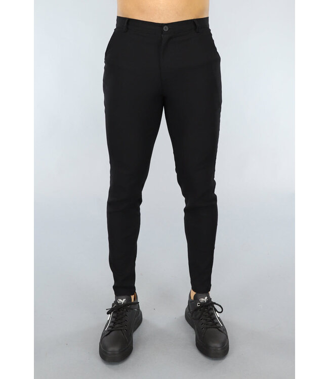 Zwarte Heren Pantalon met Sierzakken
