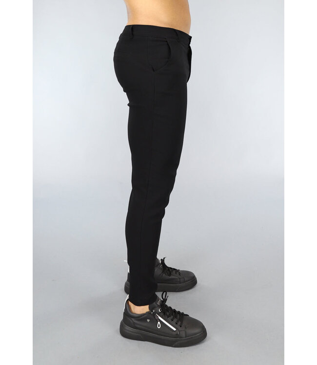 Zwarte Heren Pantalon met Sierzakken
