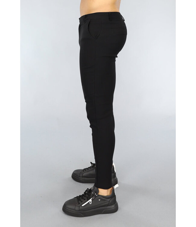 Zwarte Heren Pantalon met Sierzakken