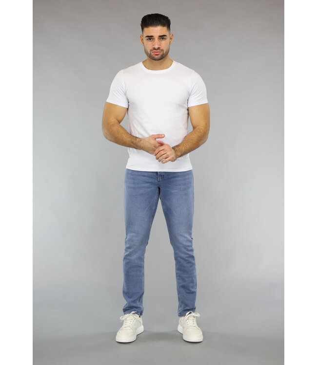 Wit Heren T Shirt met Ronde Hals