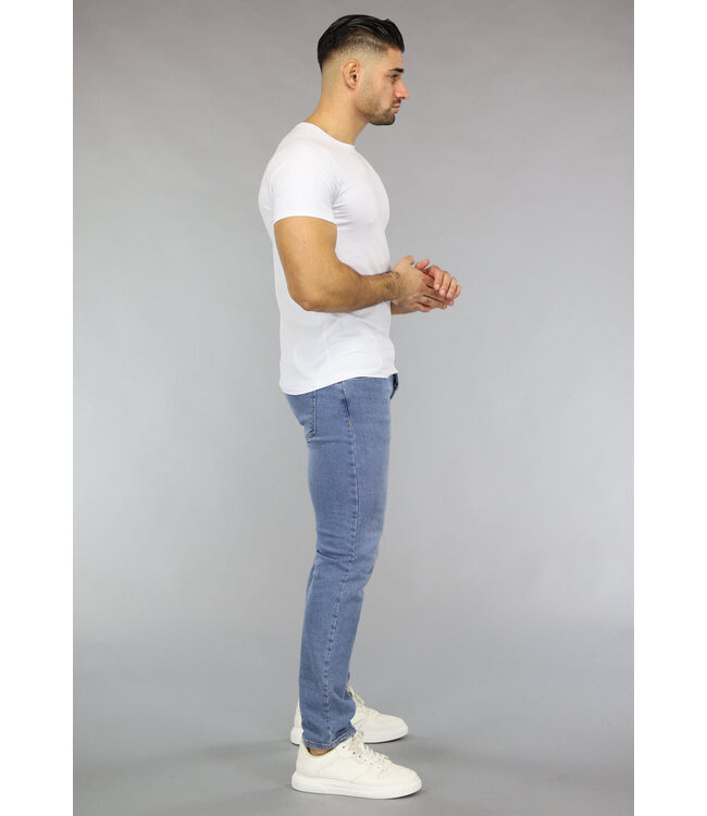Wit Heren T Shirt met Ronde Hals