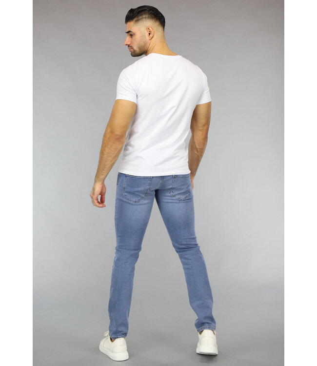 Wit Heren T Shirt met Ronde Hals