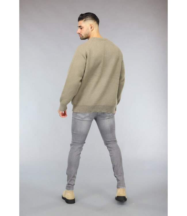 Zacht Gebreide Heren Trui in Taupe