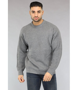 Gebreide Mannen Pullover Trui in Antraciet
