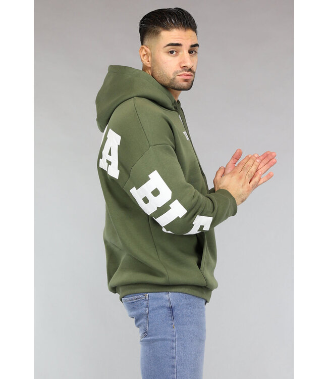 Khaki Heren Hoodie met Unstoppable Tekst