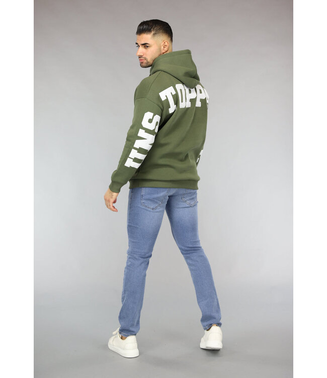Khaki Heren Hoodie met Unstoppable Tekst