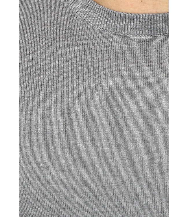 Grijze Heren Pullover Trui met Ronde Hals