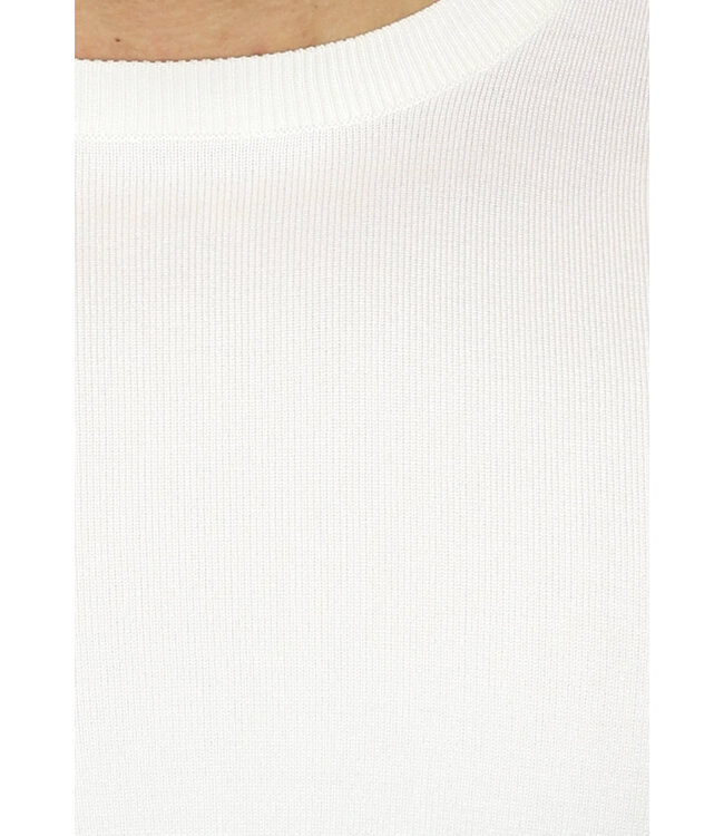 Crème Heren Pullover Trui met Ronde Hals