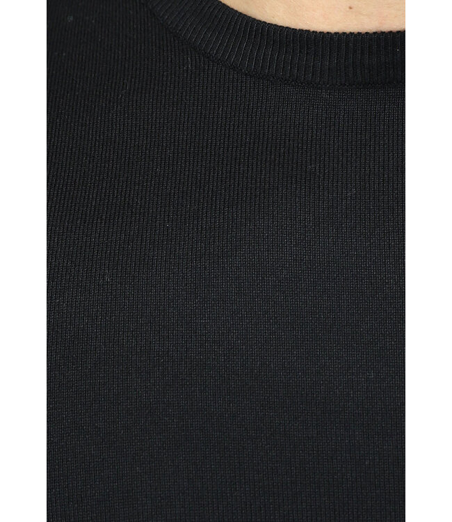 Zwarte Heren Pullover Trui met Ronde Hals