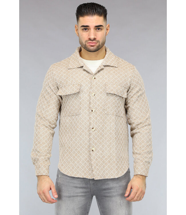 Beige Heren Print Vest