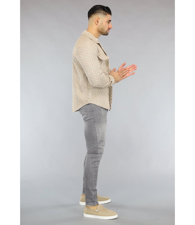 Beige Heren Print Vest