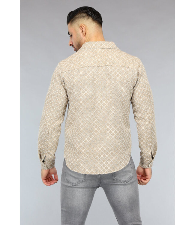 Beige Heren Print Vest