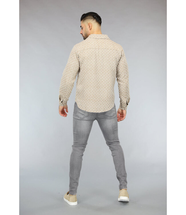 Beige Heren Print Vest