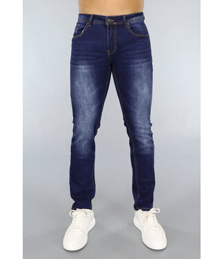 Donkerblauwe Washed Heren Jeans