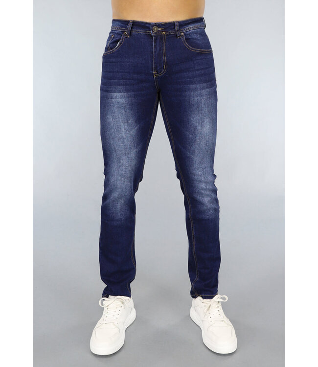 NEW0812 Donkerblauwe Washed Heren Jeans