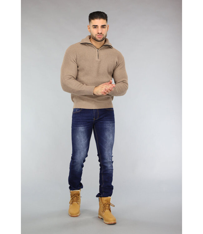 Donkerblauwe Washed Heren Jeans