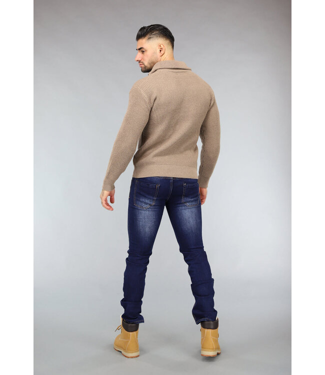 Donkerblauwe Washed Heren Jeans
