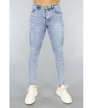 NEW0812 Blauwe Washed Heren Skinny Jeans