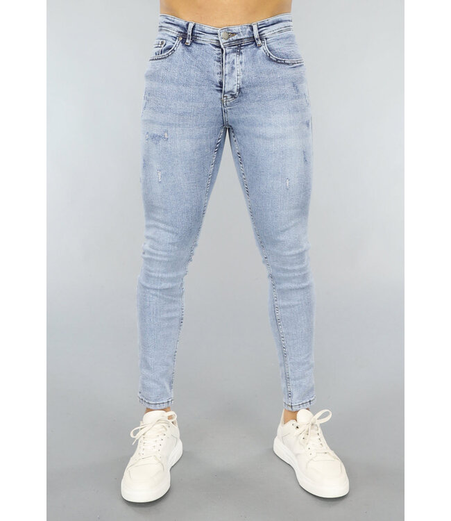 OP=OP.14 Blauwe Washed Heren Skinny Jeans