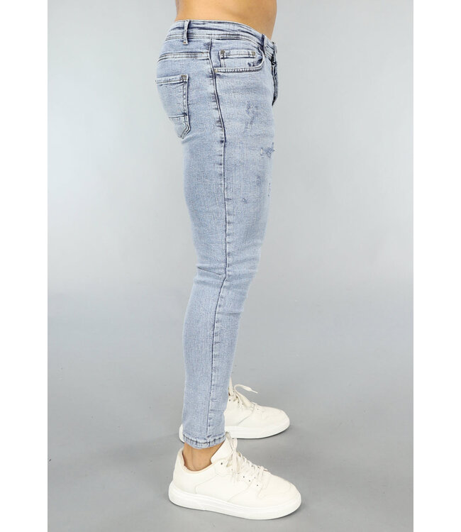 OP=OP.14 Blauwe Washed Heren Skinny Jeans