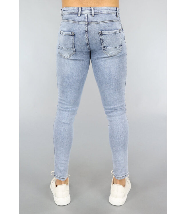 OP=OP.14 Blauwe Washed Heren Skinny Jeans