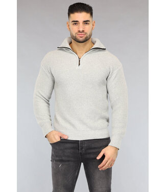 Gebreide Heren Jumper in Lichtgrijs