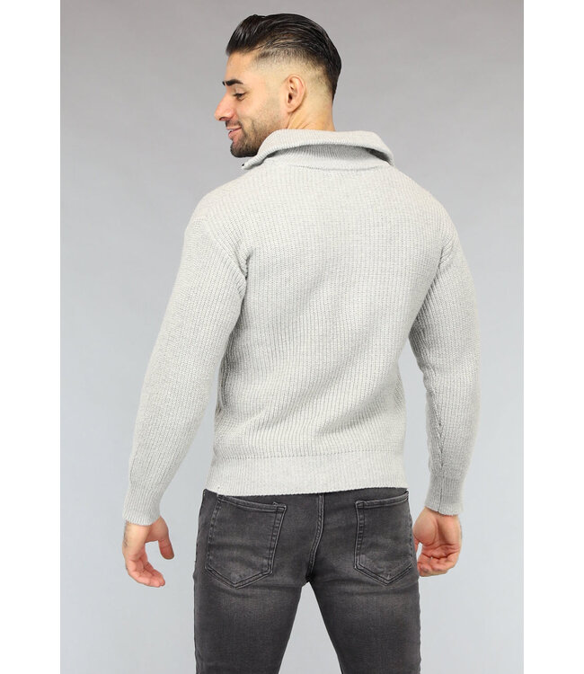 Gebreide Heren Jumper in Lichtgrijs