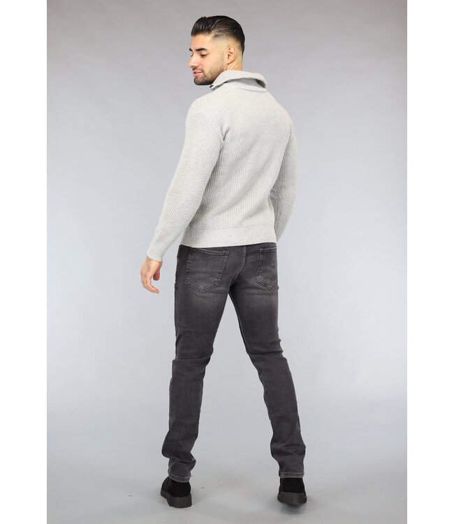 Gebreide Heren Jumper in Lichtgrijs