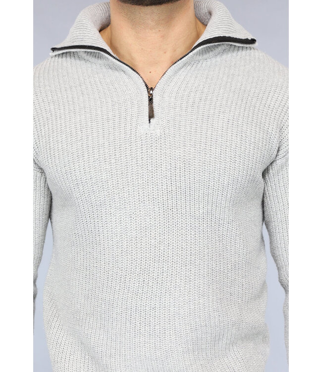 Gebreide Heren Jumper in Lichtgrijs
