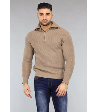 Gebreide Schipperstrui voor Heren in Camel