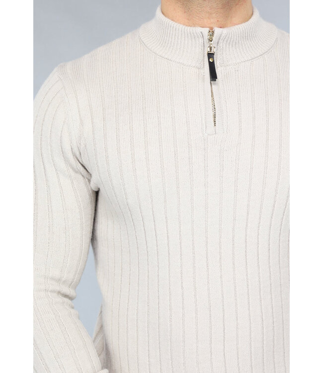 Ribgebreide Heren Jumper in Beige