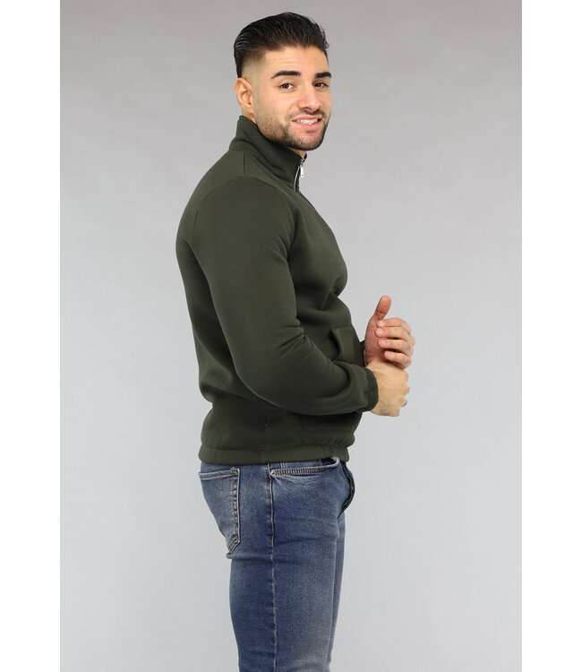 Heren Sweater met Buidelzak in Donkergroen