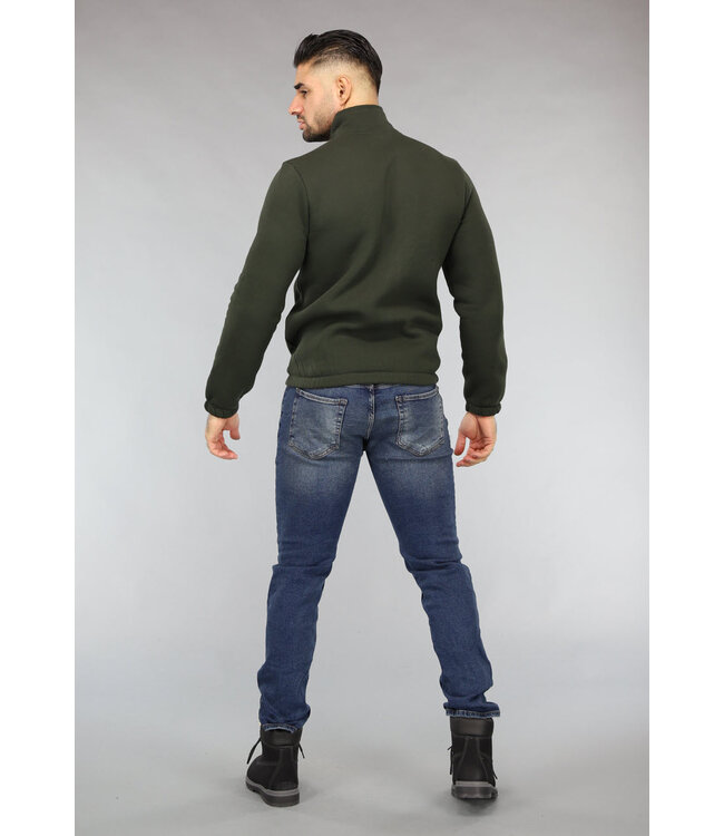 Heren Sweater met Buidelzak in Donkergroen