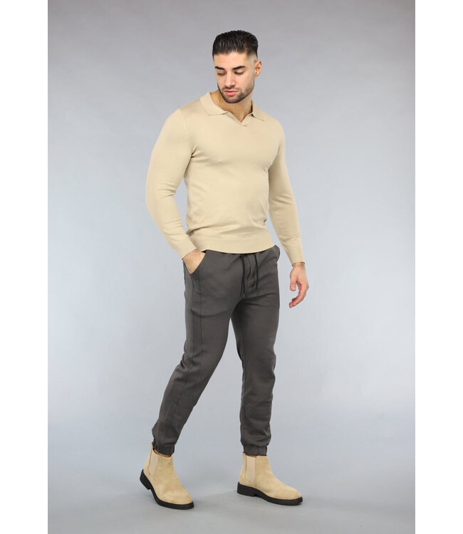 Basic Donkergrijze Heren Joggingbroek