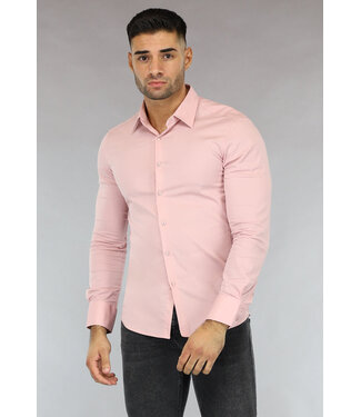 Lichtroze Casual Slim Fit  Heren Overhemd