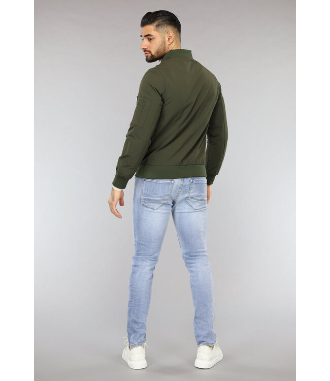 Effen Khaki Heren Bomberjack