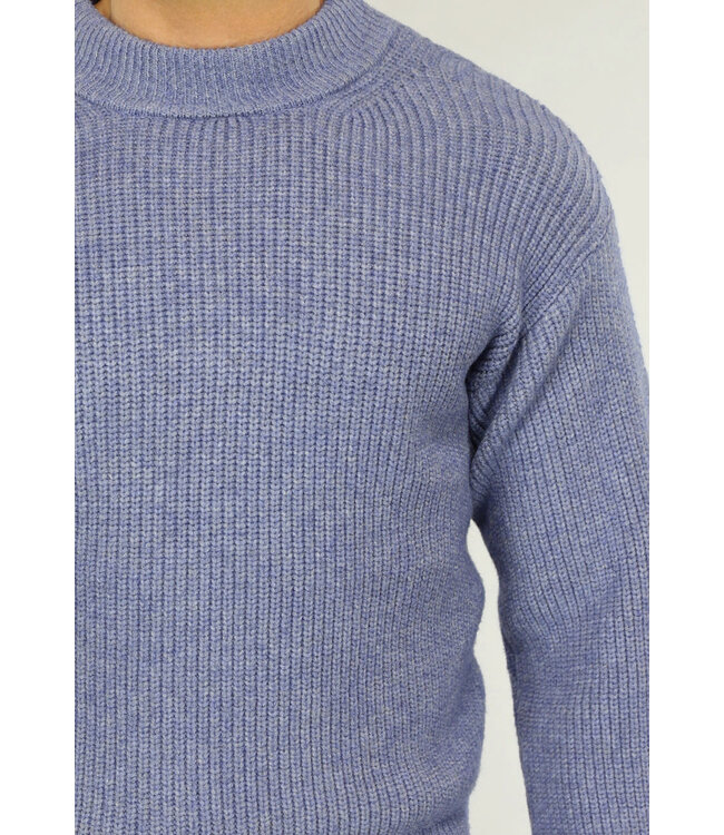 NEW2601 Blauwe Gebreide Heren Trui in Pullover Model