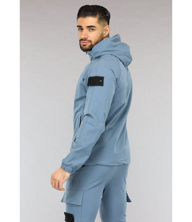 NEW2601 Blauwe Tracksuit van een Winddichte Parachute Stof