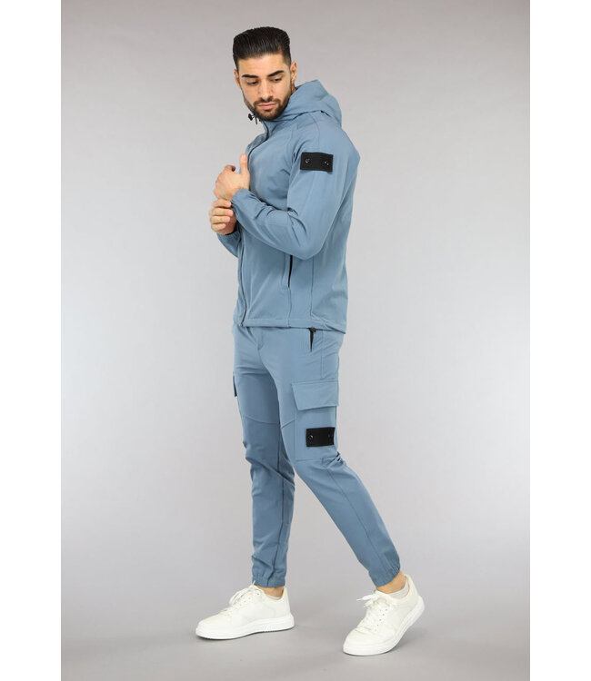 NEW2601 Blauwe Tracksuit van een Winddichte Parachute Stof