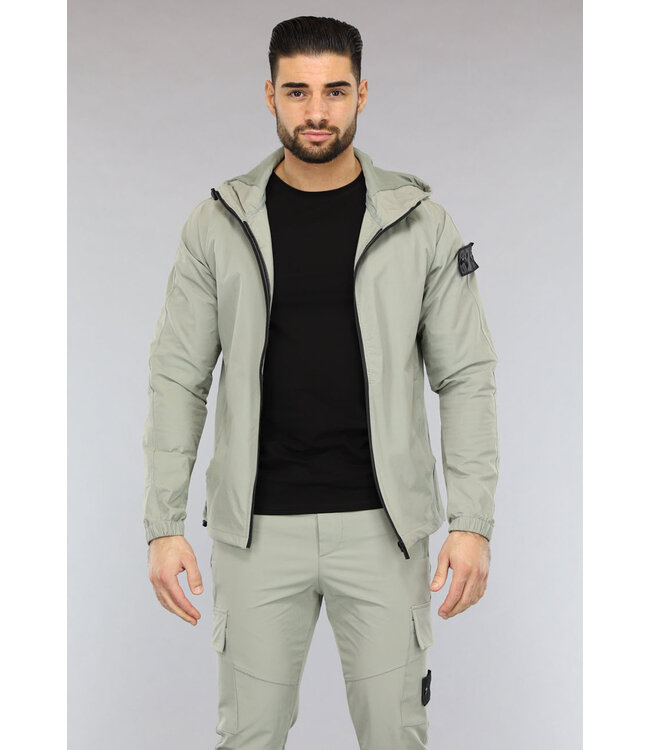 NEW2601 Zachtgroene Tracksuit van een Winddichte Parachute Stof