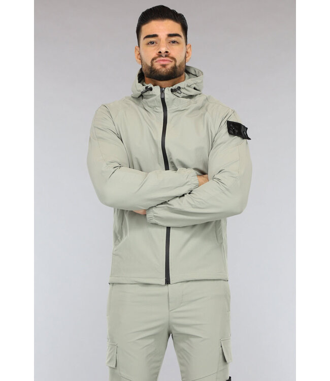 NEW2601 Zachtgroene Tracksuit van een Winddichte Parachute Stof