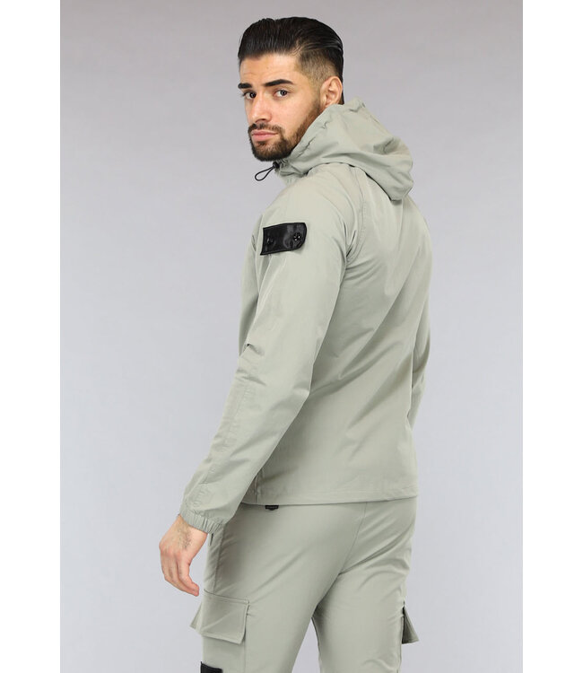 NEW2601 Zachtgroene Tracksuit van een Winddichte Parachute Stof