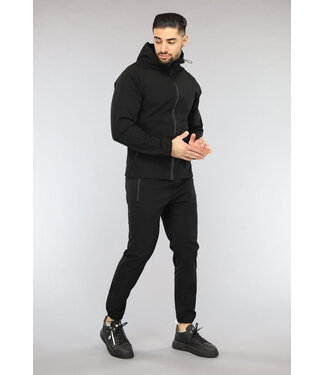 Casual Zwart Effen Heren Tracksuit