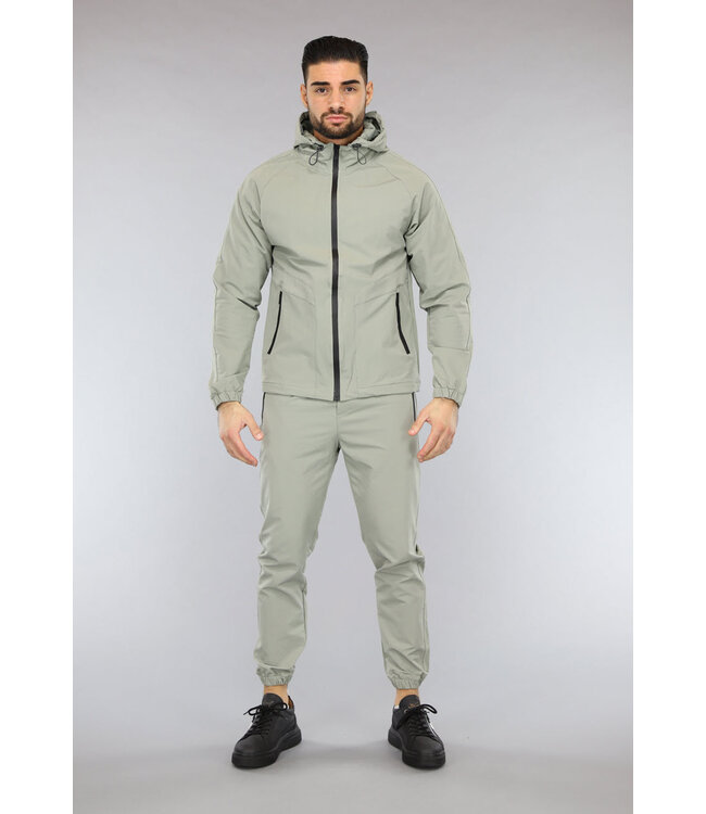 NEW2601 Casual Zachtgroen Effen Heren Tracksuit