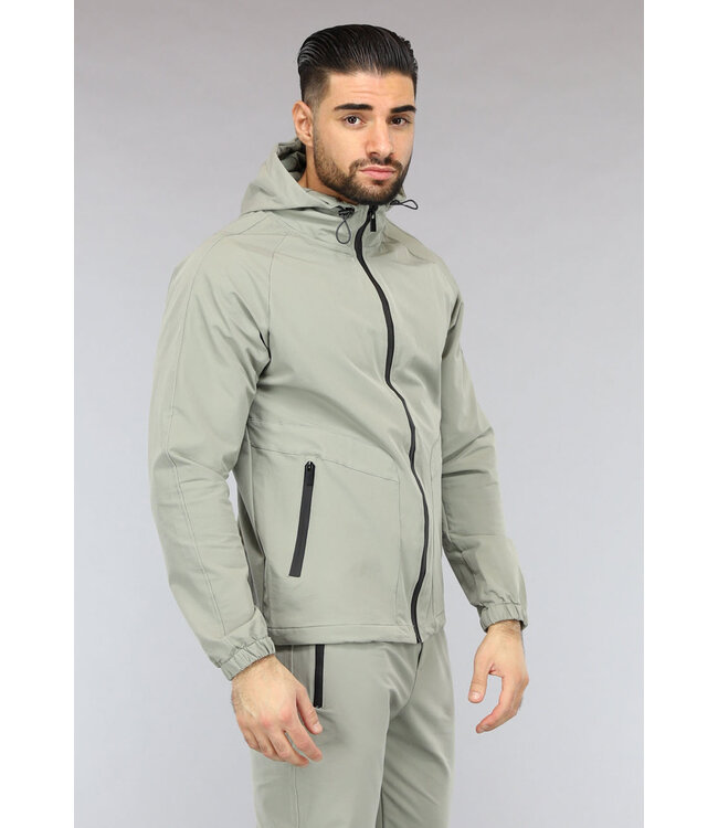 NEW2601 Casual Zachtgroen Effen Heren Tracksuit