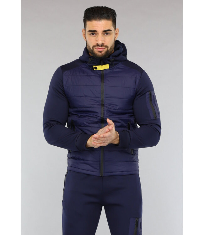 NEW2601 Navy Tracksuit met Gewatteerd Jasje