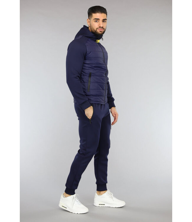 NEW2601 Navy Tracksuit met Gewatteerd Jasje